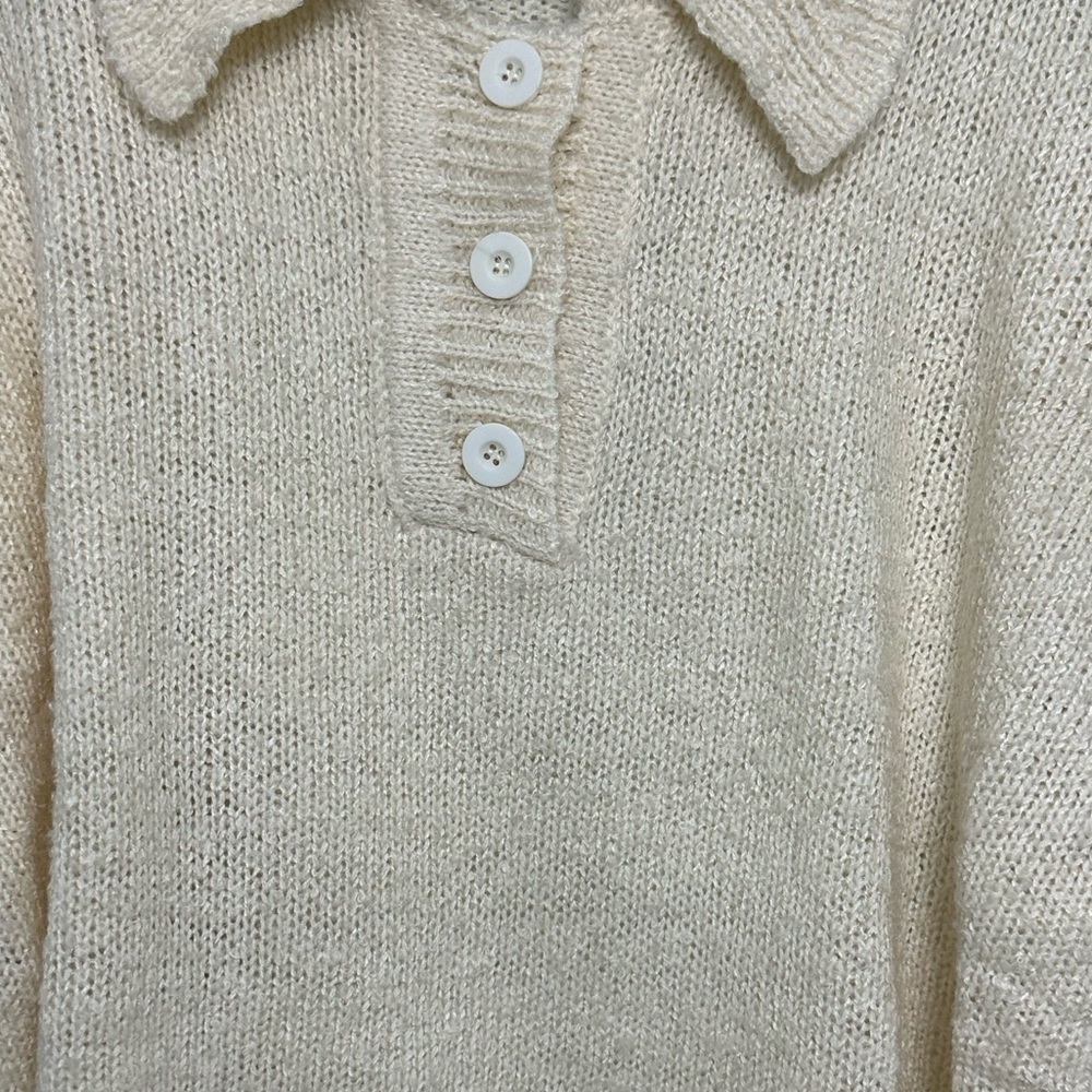 Half button drop shoulder sweater - Picture 5 of 7